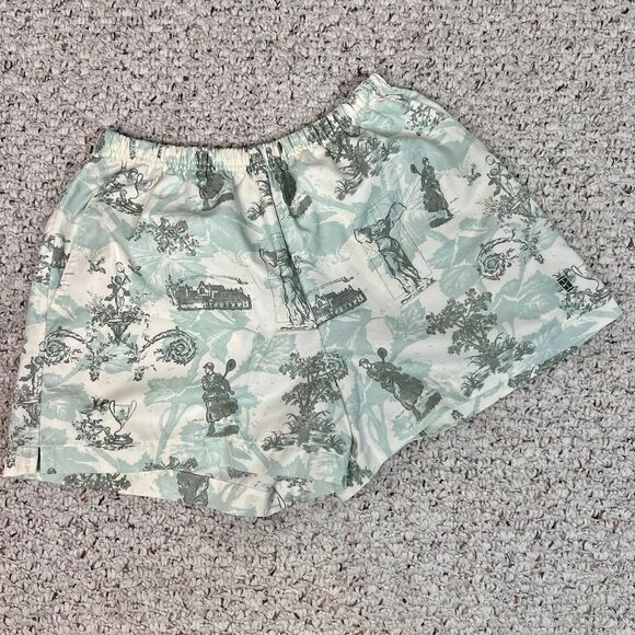 Nike Green Toile Print Running Shorts  Dri-Fit Athletic Lounge Shorts  Medium - Picture 1 of 5
